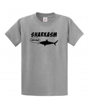 Sharkasm I Love Salad Funny Vegan Classic Unisex Kids and Adults T-Shirt